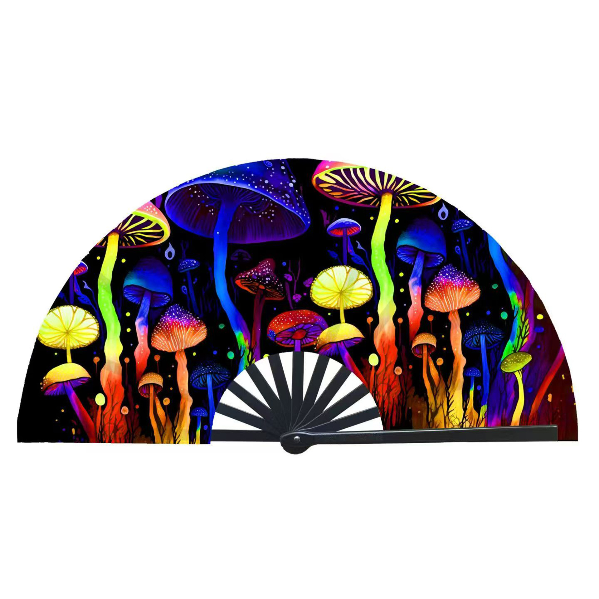 有现货33厘米欧式大扇子塑料扇骨广告扇定制图案亚马逊10寸功夫扇