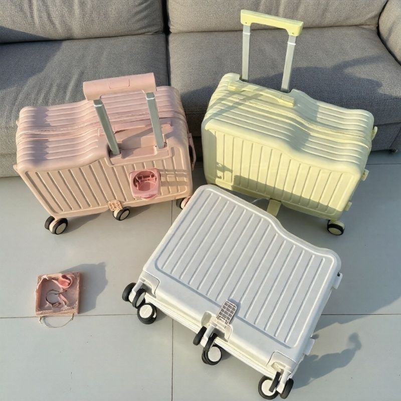 New Children's Trolley Case That Can Be Ridden and Sat On, 20inch Carry-On Suitcase, 22inch Combination Lock Suitcase, Stable Six-Wheel Sit-On Sliding Luggage