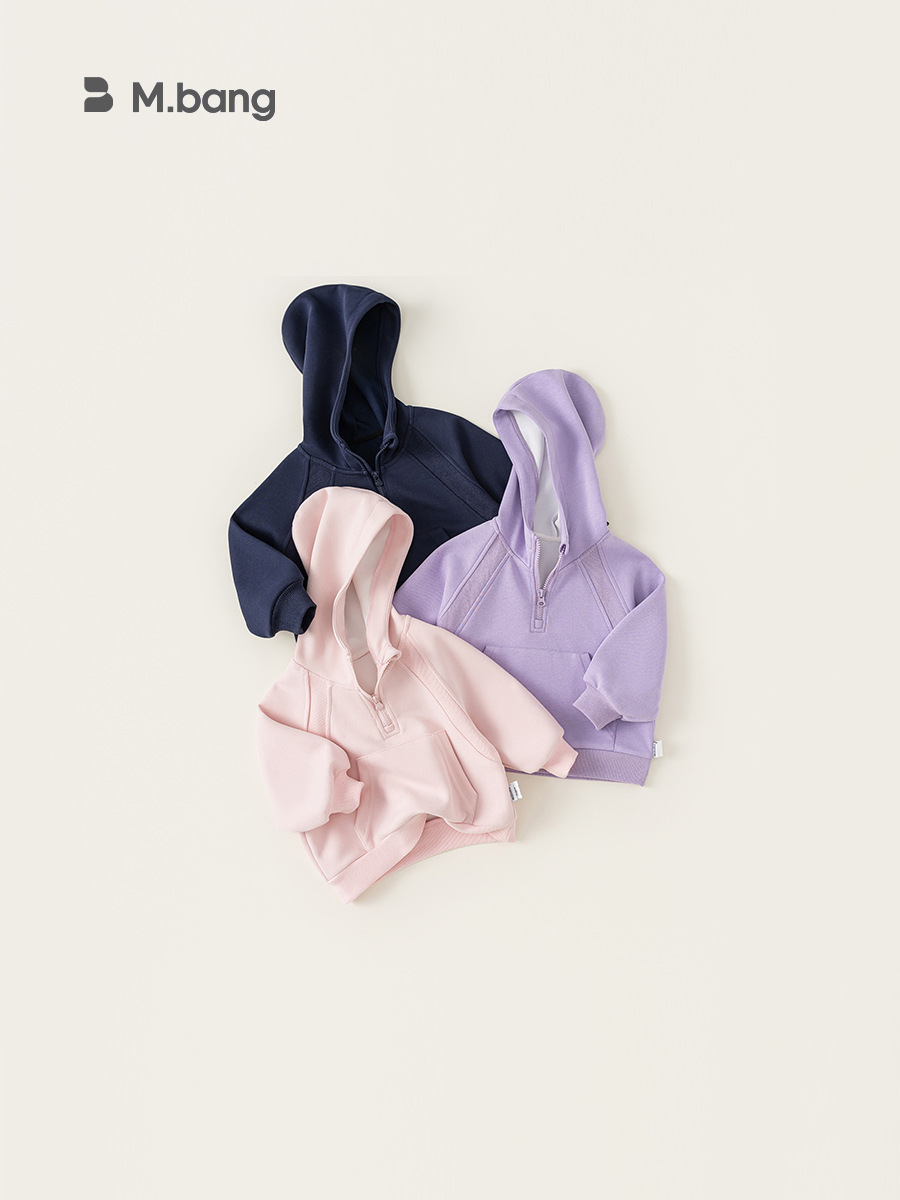 Bangchoan ropa infantil chaqueta con capuz de niña nuevo otoño bebé medio cremallera chaqueta chaqueta ropa infantil
