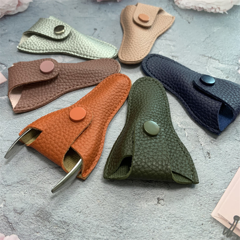 Custom Thickened Dead Leather Cutters Protective Cover Printable logo Optional Color Litchi Fingernail Cutter Storage Cover