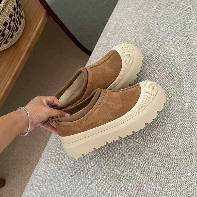 Schneestiefel Stiefeletten Schuhe Kurze Designer Bottes Schaffell Chesut Olive Hickory Sand Senfsamen Winter Warme Wollplattform Dicke Sohle Schuhstiefeletten_voghion.com