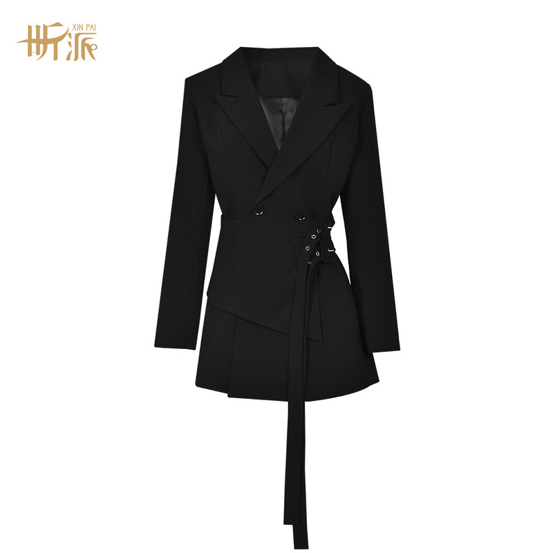 New Design Sense Beige White Suit Niche Jacket Women's Black Elegant Korean Style Slim-fit Waist Seal One-piece Suit