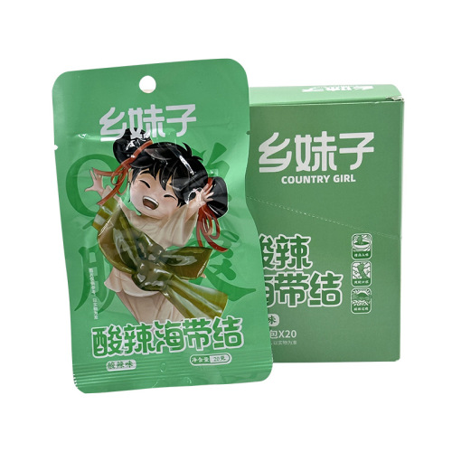 Xiangmeizi hot and sour kelp knot boxed 20g vegetarian ready-to-eat casual gluttonous kelp knot hot and sour flavor wholesale