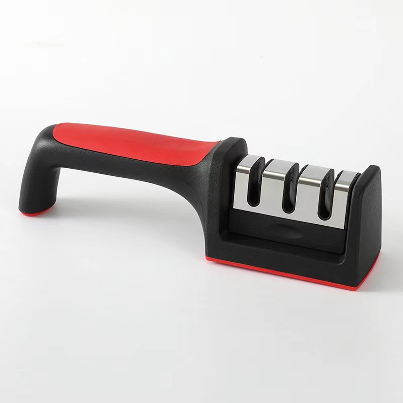 Ablinador de cuchillos al por mayor, herramienta de afilado de cerámica rápida de piedra de afilado de tres etapas multifuncional para el hogar, artefacto de afilado de cuchillos Yangjiang