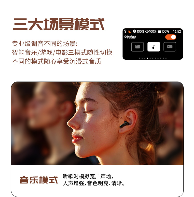 LCD smart color screen touch noise reduction Bluetooth earbuds in-ear Bluetooth wireless headphones ANC+ENC new exclusive model