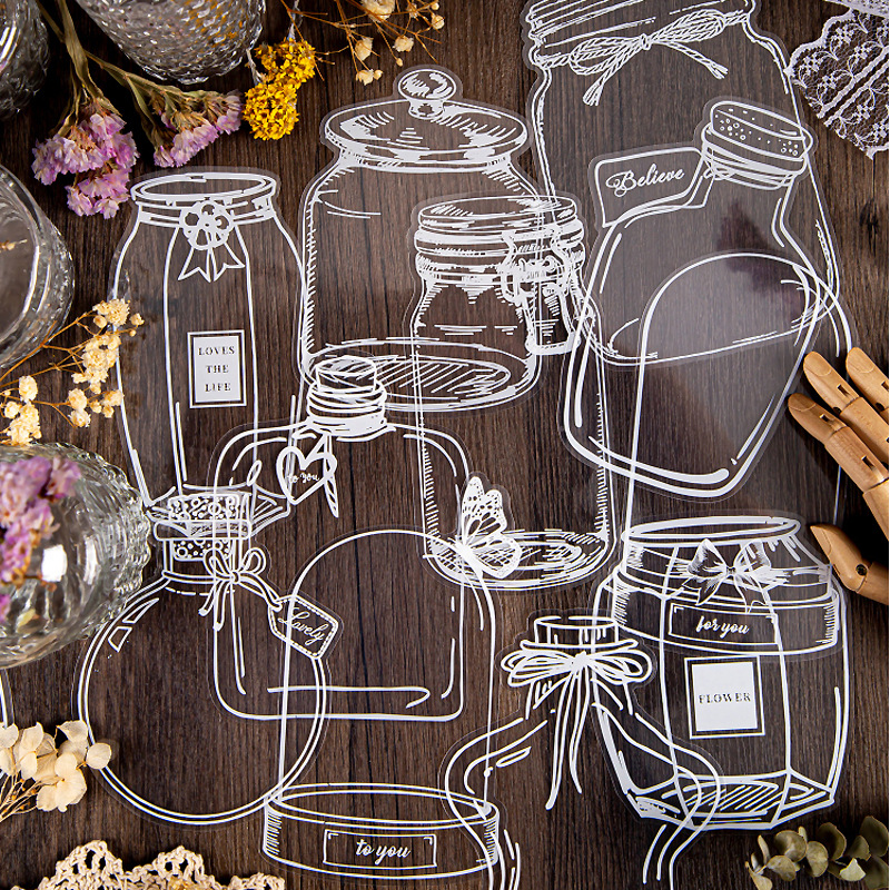 Mojing PET etiqueta Dream Collector serie cristalería diario artículo transparente decoración 20 unidades 6 modelos