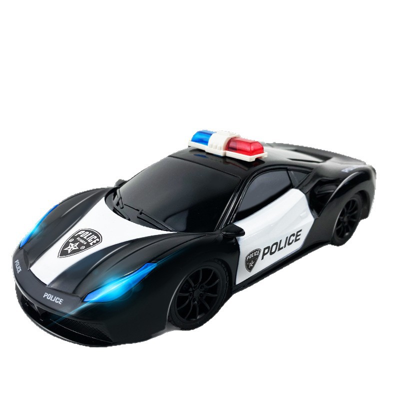Simulación de cuatro conexiones cargadoras fuera de carretera control remoto coche de policía iluminación eléctrica modelo de coche deportivo niño modelo de coche juguetes al por mayor