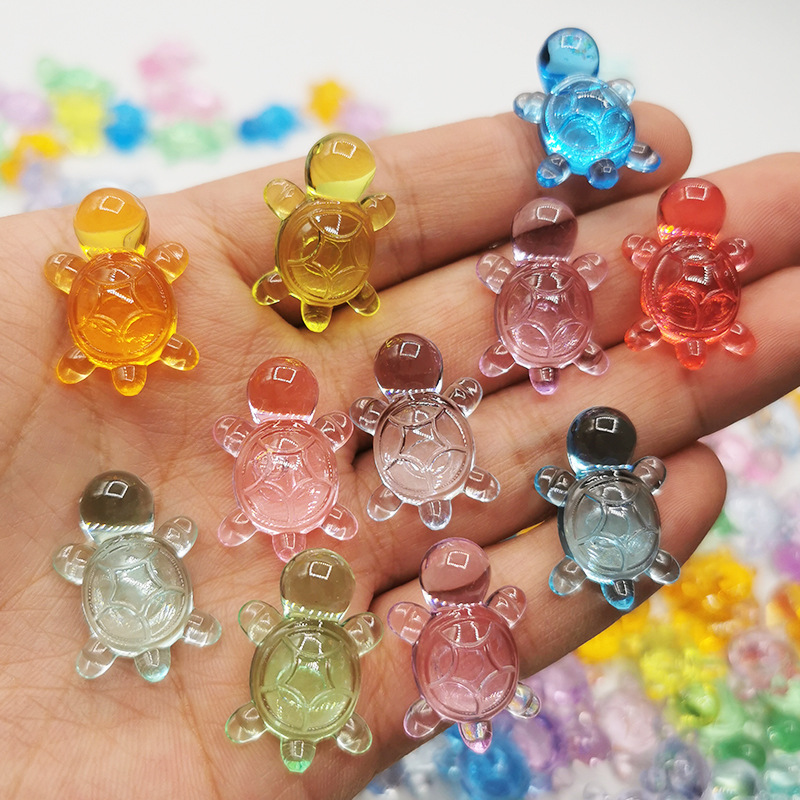 Cartoon Color Little Turtle Mini Cyber Red Turtle Explosions Toy Crystal Model Ornaments Doll DIY Small Gift