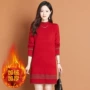 一体女士加厚中长款打底衫