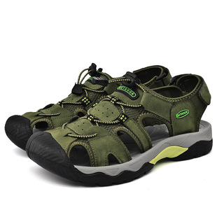 Foreign Trade Sandals Men's Outdoor Beach Sandals Baotou Sandals Hollow Cross-border plus size Men's Breathable Tracing Shoes