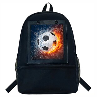 New Arrival Printed Flame Football Schoolbag Cartoon Backpack Casual Lightweight Young Boys and Girls for Primary and Secondary School Students