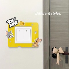 猫とネズミの空間 3D 立体ウォールステッカー 自己粘着 防水防湿 アクリルスイッチ 装飾スイッチステッカー モダン シンプル