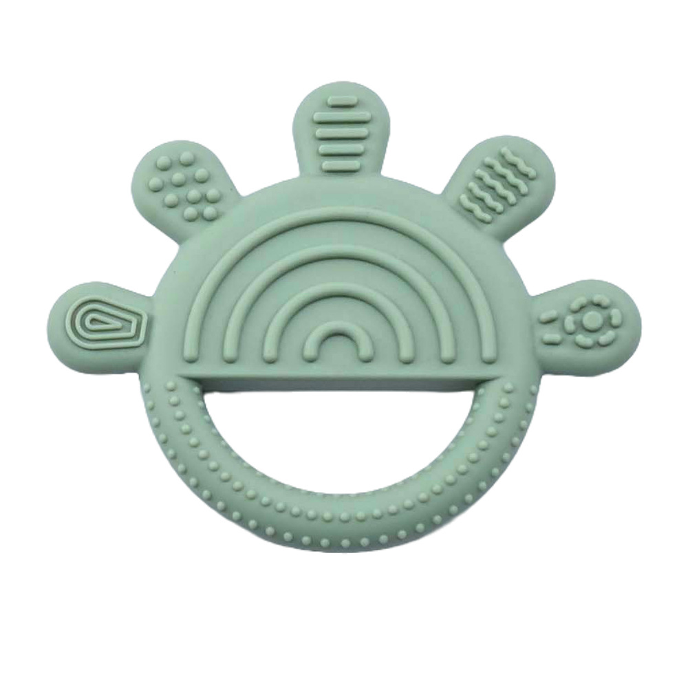 Nuevo juguete de dibujos animados para bebés, mordida y mordida, patrón de cinco dedos, mordedor calmante, mordedor para bebés de grado alimenticio
