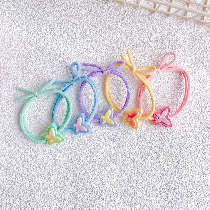 Girls cute candy color colorful double-sided butterfly big hair rope…