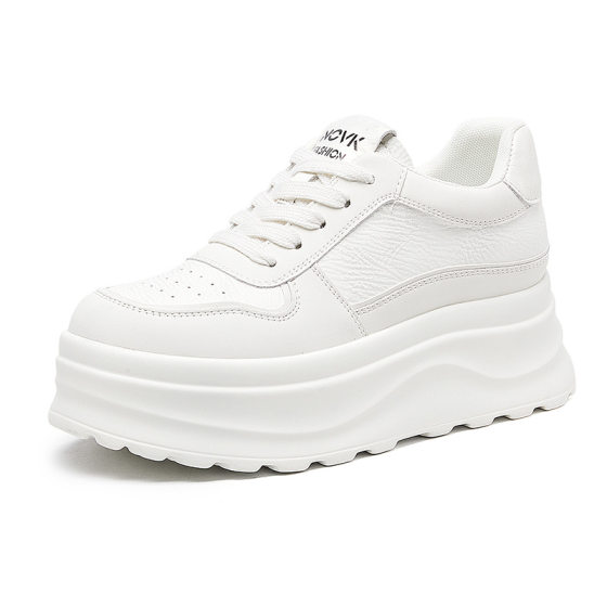 in stock Wenzhou Shoes 2025 Spring New Women's Shoes Thick Sole Increased White Shoes Women's All-match Women's Casual Single-layer Shoes