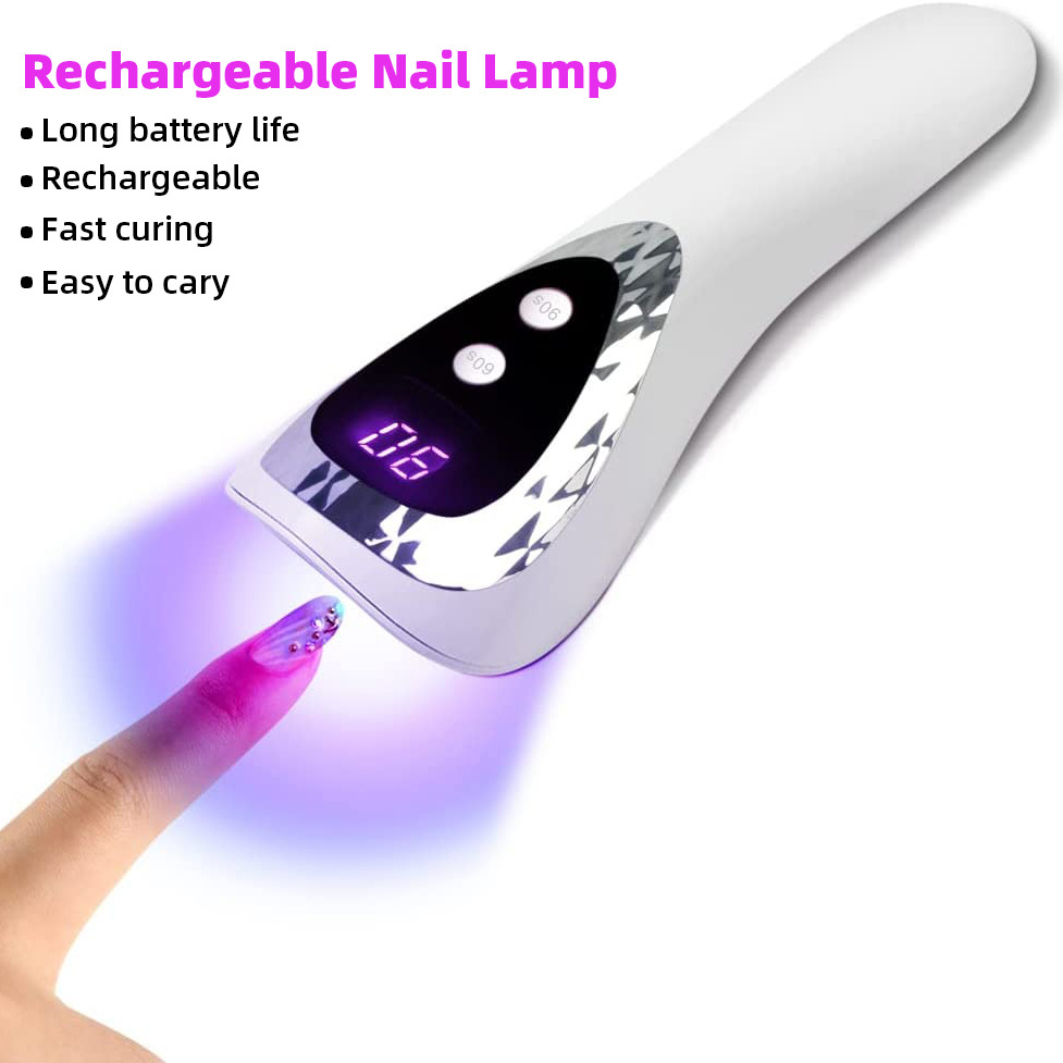 Lámpara de fototerapia de Arte de uñas recargable portátil de luz roja portátil UV/LED esmalte de uñas lámpara de hornear 2 en 1 lámpara solar al por mayor en stock