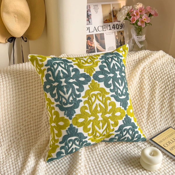 Embroidery green and blue