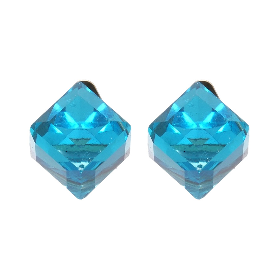 Pendientes cuadrados tridimensionales de cristal de aguja de plata Pendientes simples y frescos Sentido de moda de alta gama Pendientes de todo fósforo Sentido de diseño nicho