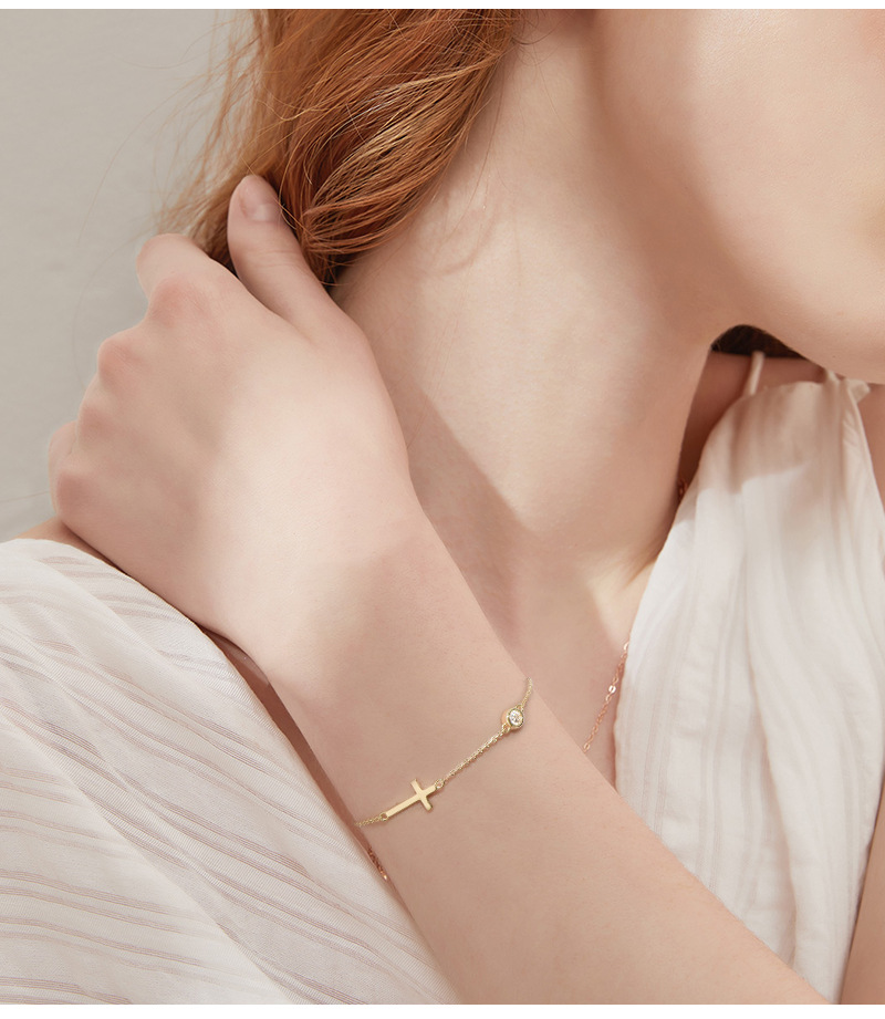 十字架莫桑钻石手链手串