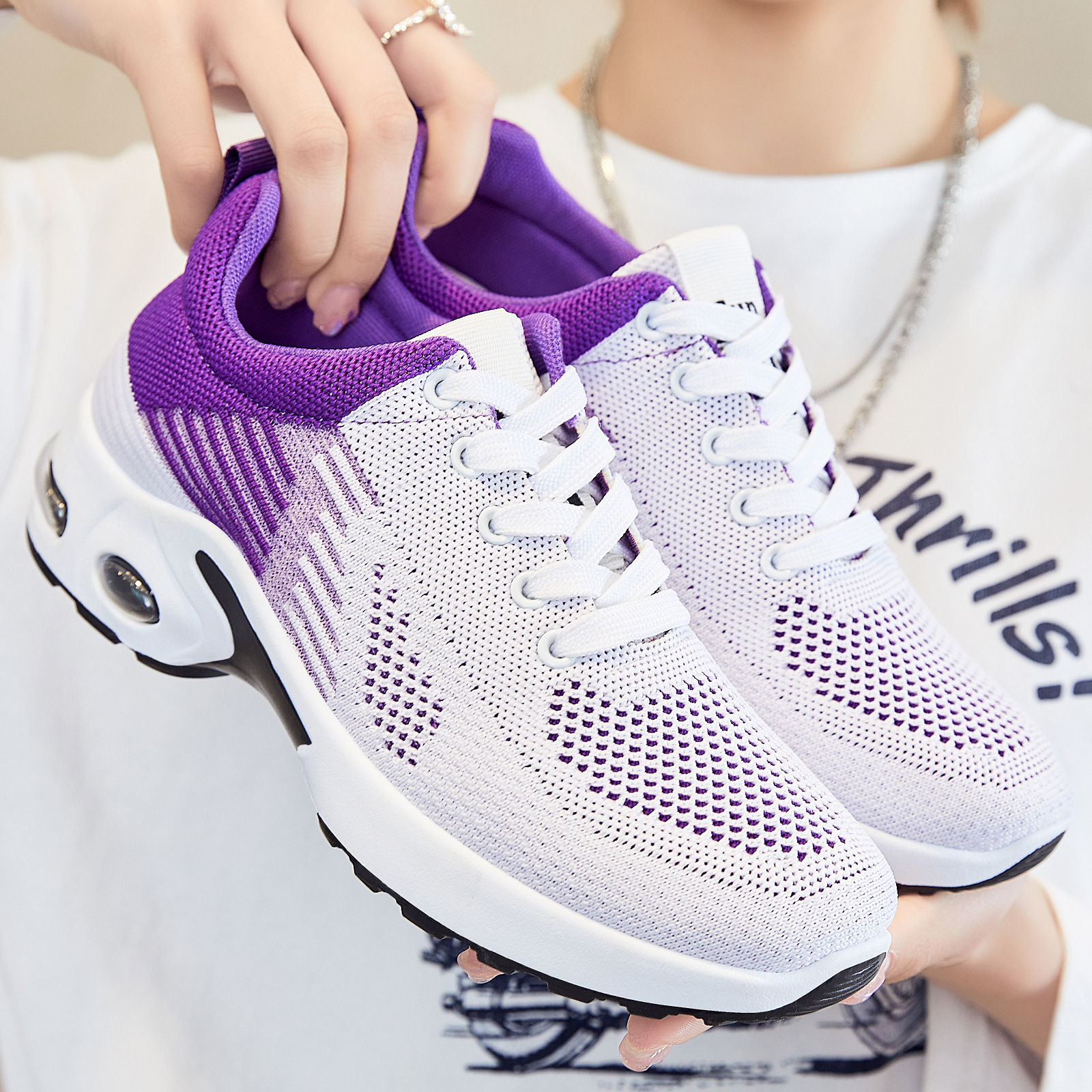 Zapatillas Deportivas Transpirables de Primavera para Mujer, Talla Grande, Estilo Casual, Malla, Suela Suave, para Correr