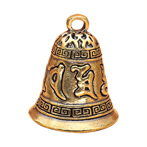 Chinese style six-character mantra bell keychain pendant brass Halloween national trend copper boutique shop small goods