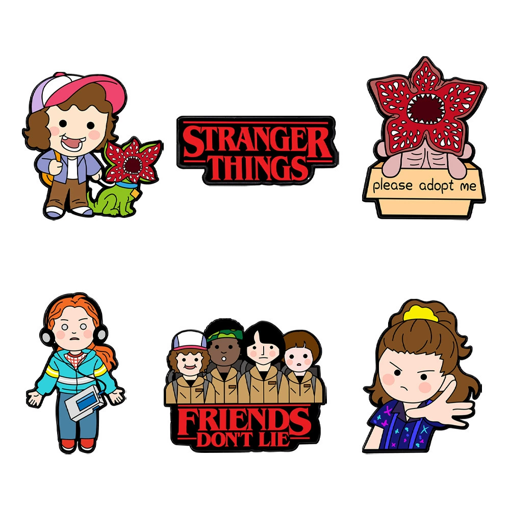 Креативный персонаж Stranger Things мультяшная металлическая нашивка, брошь Stranger Things украшение