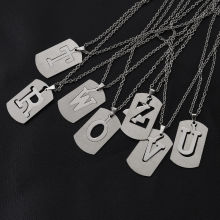 欧美街舞英文字母男女款项链个性吊坠网红嘻哈军牌街头女潮锁骨链