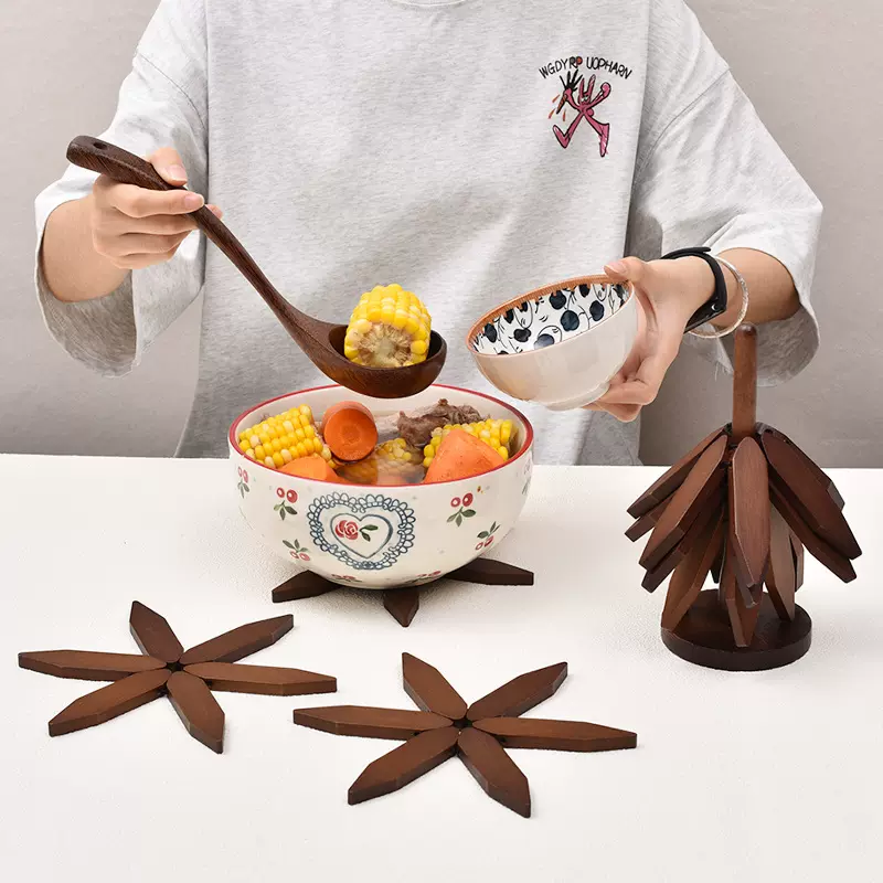 一棵树隔热垫创意餐垫家用餐桌小树竹桌垫圣诞树砂锅杯垫跨境货源