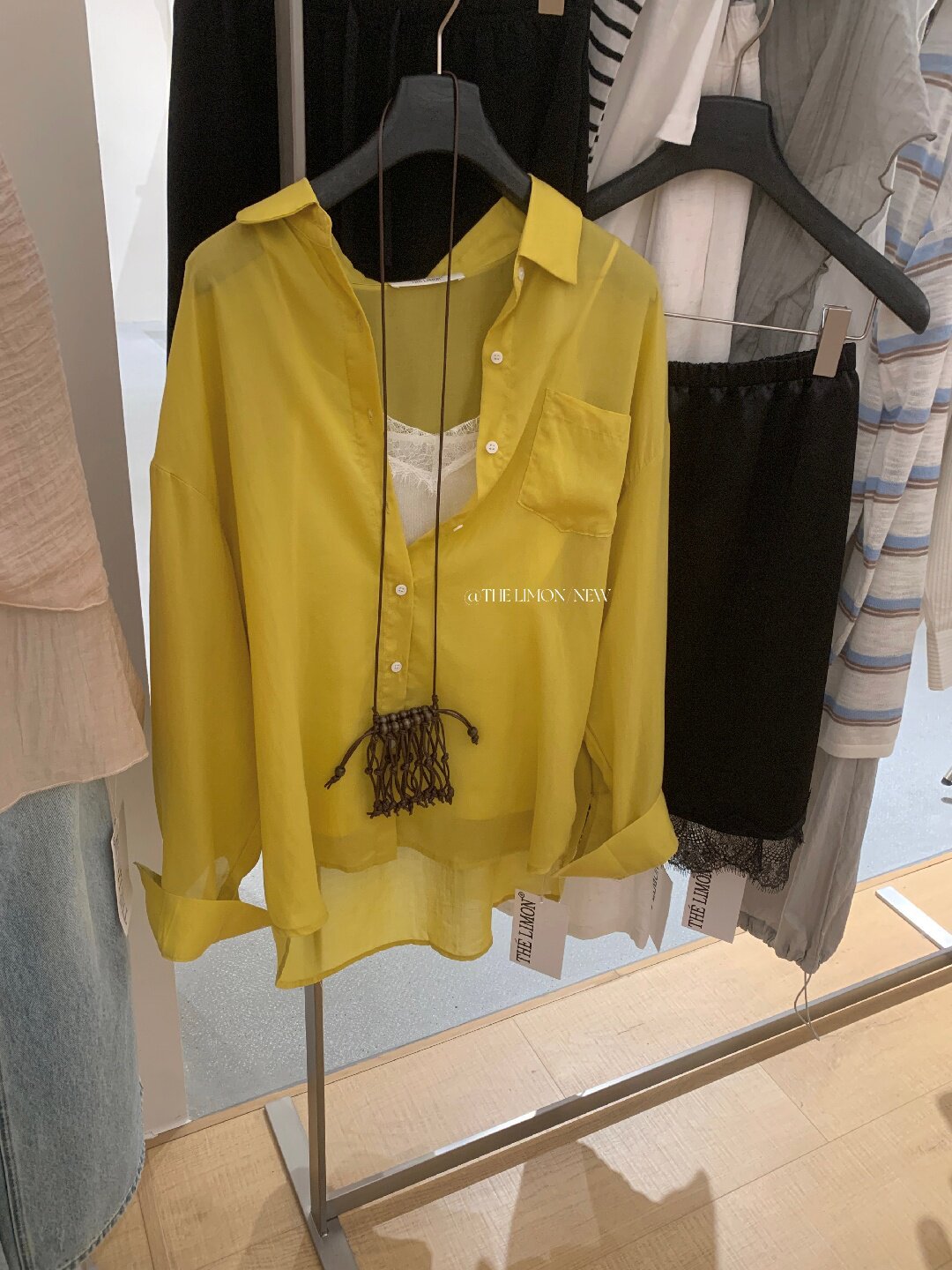 Áo sơ mi nữ tay dài chất liệu tencel phong cách lười biếng ấm áp — Vàng nhạt, xanh lam, Xanh lá cây nhạtcolor, màu hồng chi tiết 59