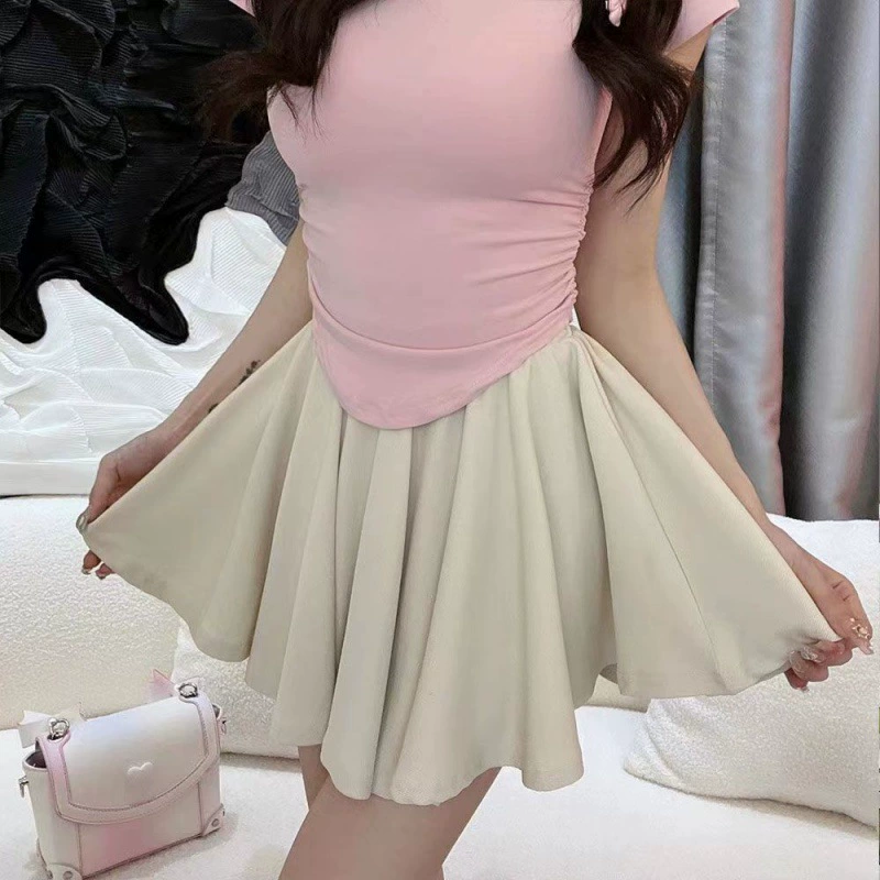Плиссированная юбка в балетном стиле женская летняя 2024 дизайнерская Чувствительная ниша с высокой талией для похудения универсальная юбка в сладком стиле