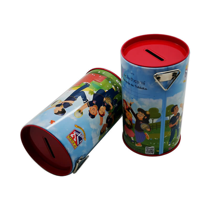 Children's Coin Piggy Bank Cartoon Pattern Round Coin Storage Iron Box Custom Wall-Mounted Metal Iron Box Packaging Children's Coin Piggy Bank Cartoon Pattern Round Coin Storage Iron Box Custom Wall-Mounted Metal Iron Box Packaging