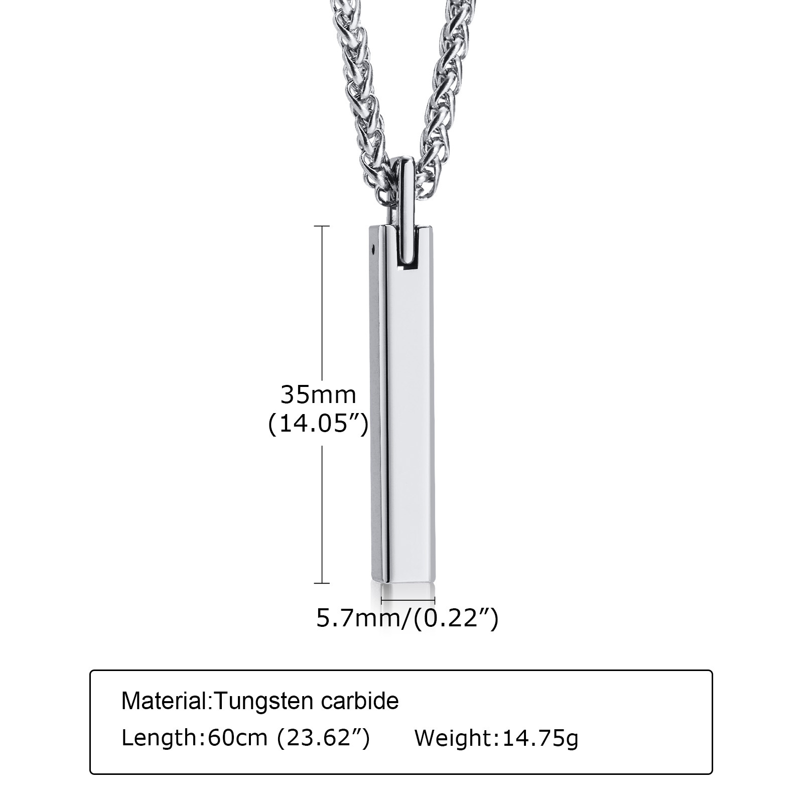 Simple Style Solid Color Tungsten Steel Plating Pendant Necklace display picture 2