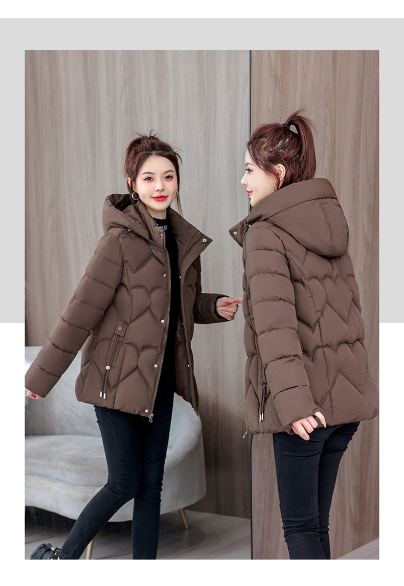 New Short Edition 2024 Korean Version Loose Cotton Jacket Thickened Warm Versatile Women's Coat Down jacket_voghion.com
