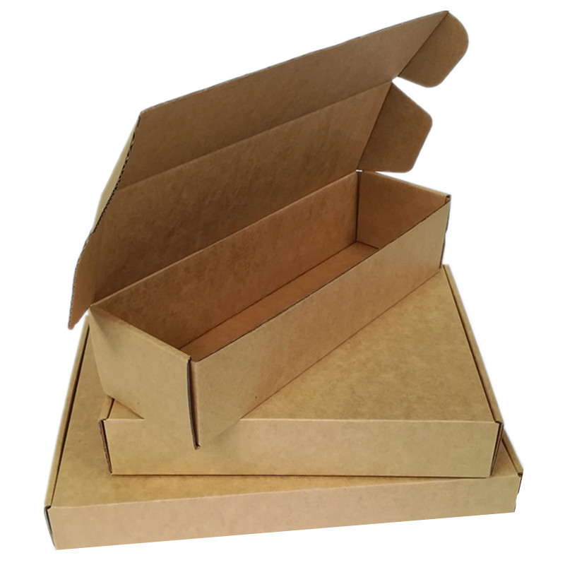 30长条型牛皮色瓦楞包装盒配件快递打包盒小批量定 做飞机盒满批