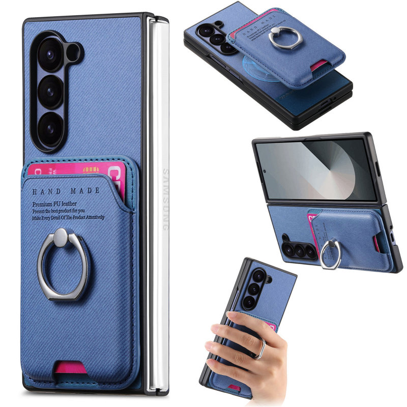 Samsung ZFold7 磁気カードホルダー財布携帯電話ケース左右フリップ zfold7 レザースタンド保護カバーに適しています。|undefined