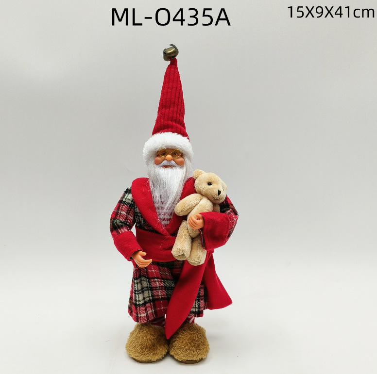 Navidad transfronteriza 12 pulgadas linda muñeca de Papá Noel postura de pie muñeca de Papá Noel decoración de la ventana