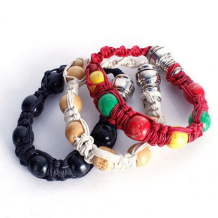 Hand-Woven Rope Pipe Cross-Border Popular Bracelet-Style Thick Line Metal Pipe 270mm Long Six-Bead Bracelet Pipe