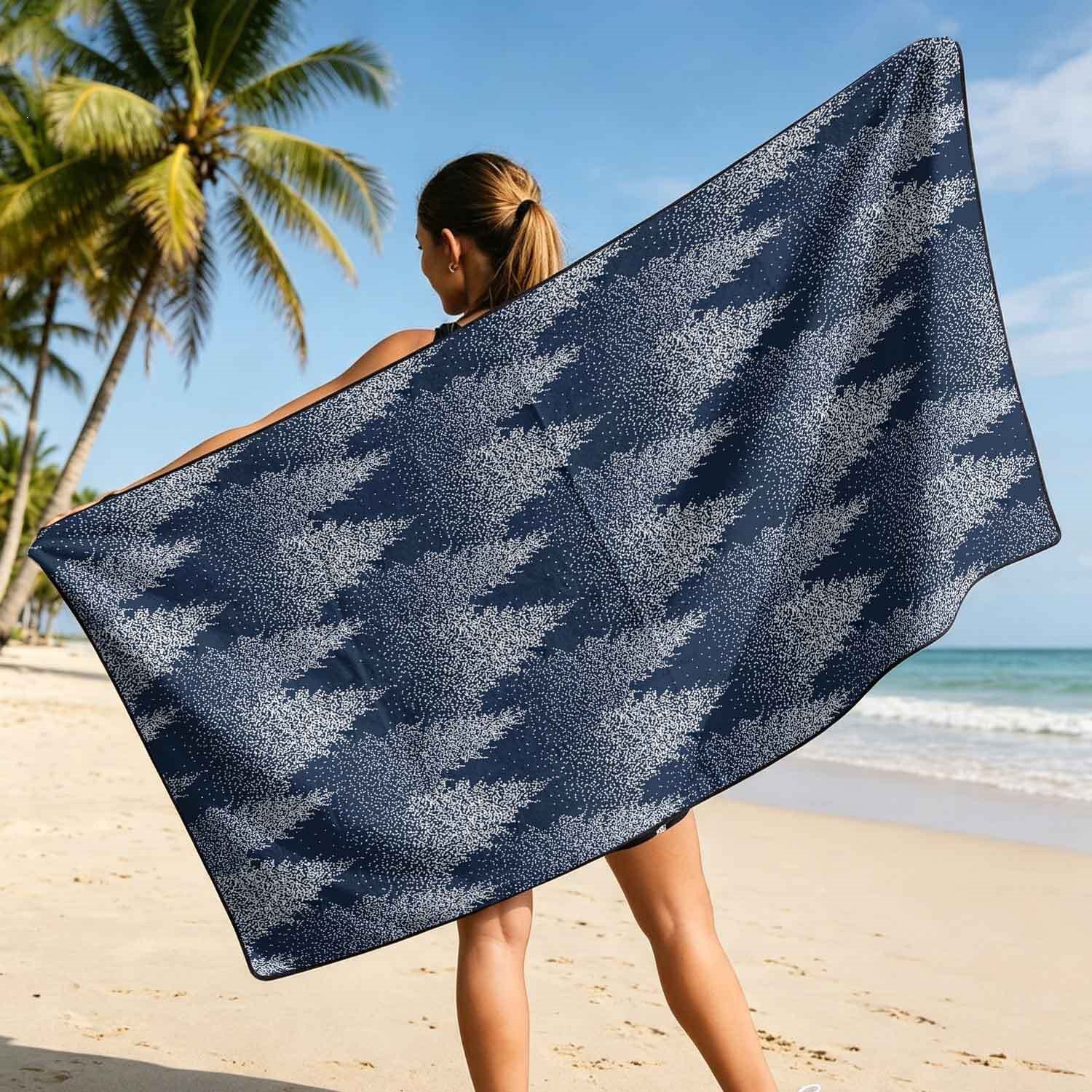 Geometric Bath Towel Car Seat Cover 2-in-1 Microfiber Outdoor Beach Car Dual-Use Universal Seat Cushion
