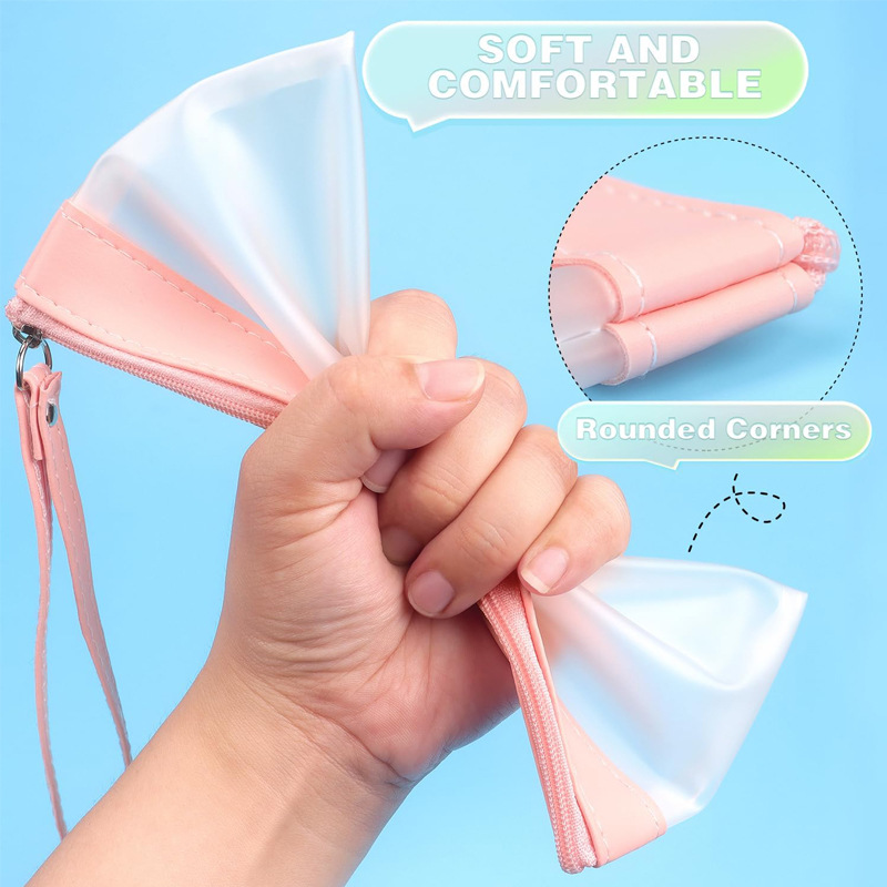 Transparent pencil case, cosmetic stationery, durable waterproof school storage bag for traveling 3