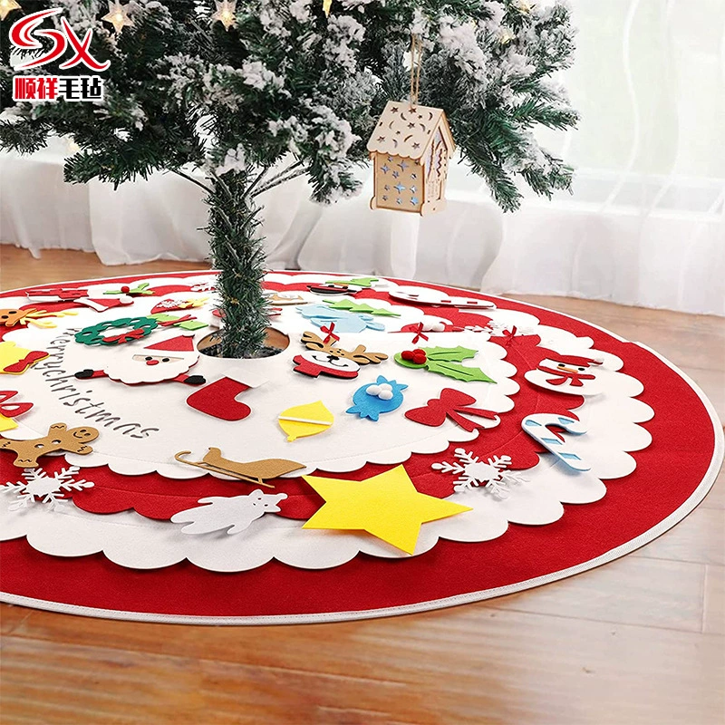 Трансграничная новая фетровая юбка для рождественской елки DIY трехмерная Рождественская Праздничная декоративная юбка Съемная фетровая юбка для рождественской елки