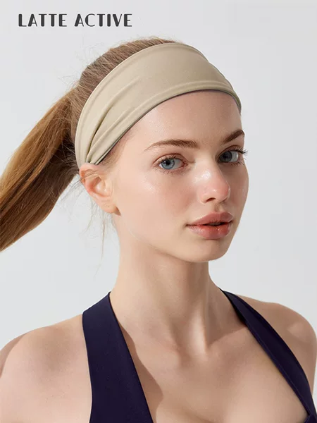 Latte Girl Elastic Wide-Brimmed Headband for Women, Sweat-Absorbing and Anti-Sweat, for Running, Fitness, Yoga, and Sports