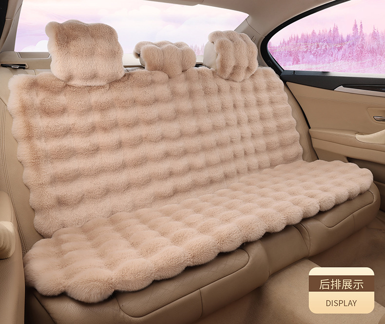 Amazon's New Winter Car Seat Cushion Thickened Bubble Plush Warm Light Luxury Encrypted Anti-Slip Plush Seat Cushion