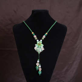 精品民族风玛瑙琉璃吊坠毛衣链复古时尚百搭高品质配饰可调节项链