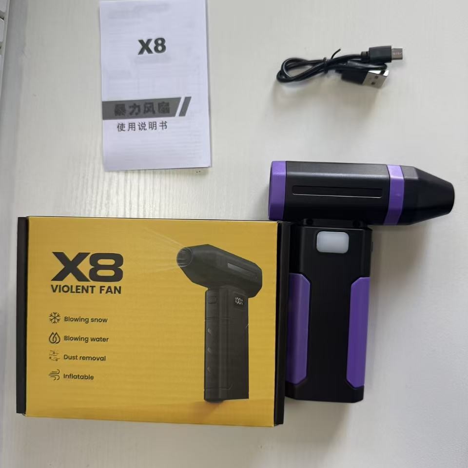 Nuevo x8 ventilador portátil de alta velocidad portátil de carga al aire libre secador de agua violento gran turbina gran volumen de aire