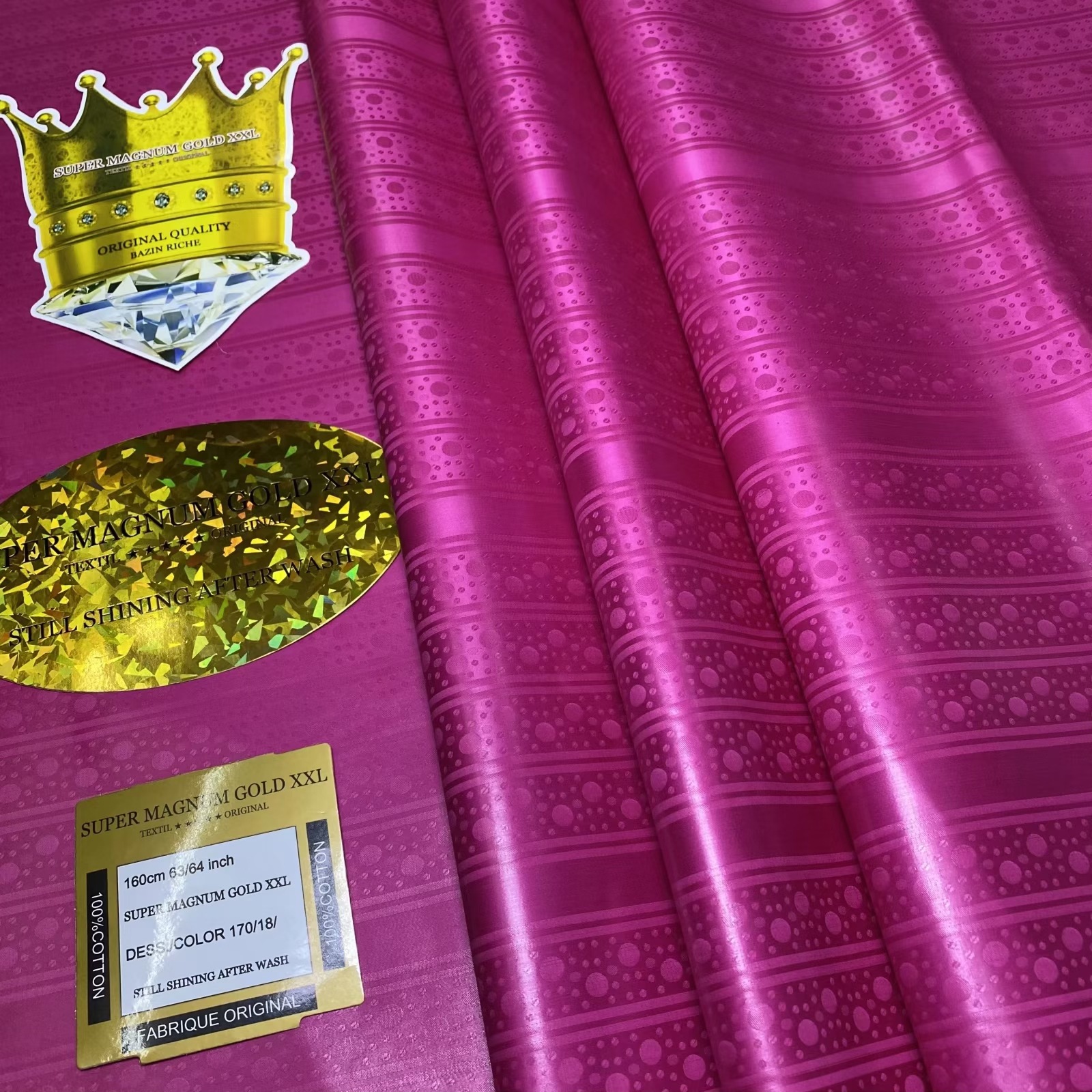 100%棉Bazin Riche 香水 African Fabric 非洲提花巴赞