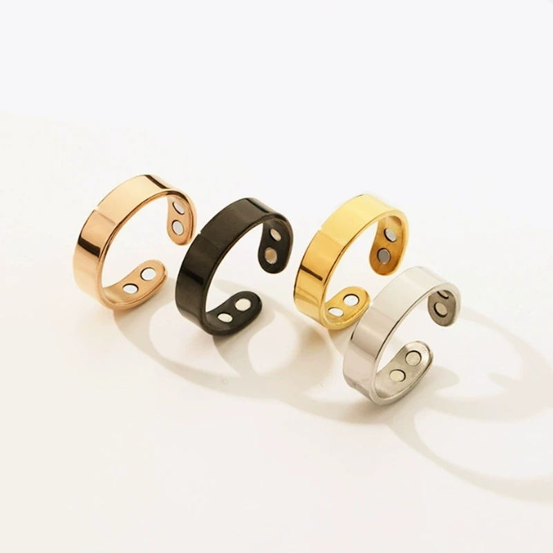 Magnetic ring with stone stainless steel, fashionable bracelet