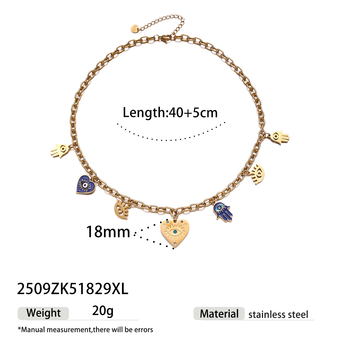 Collar de acero inoxidable de estilo europeo y americano, lujo ligero, nicho de amor, colgante de pulsera, ojo del diablo, mujer no se desvanece image 8