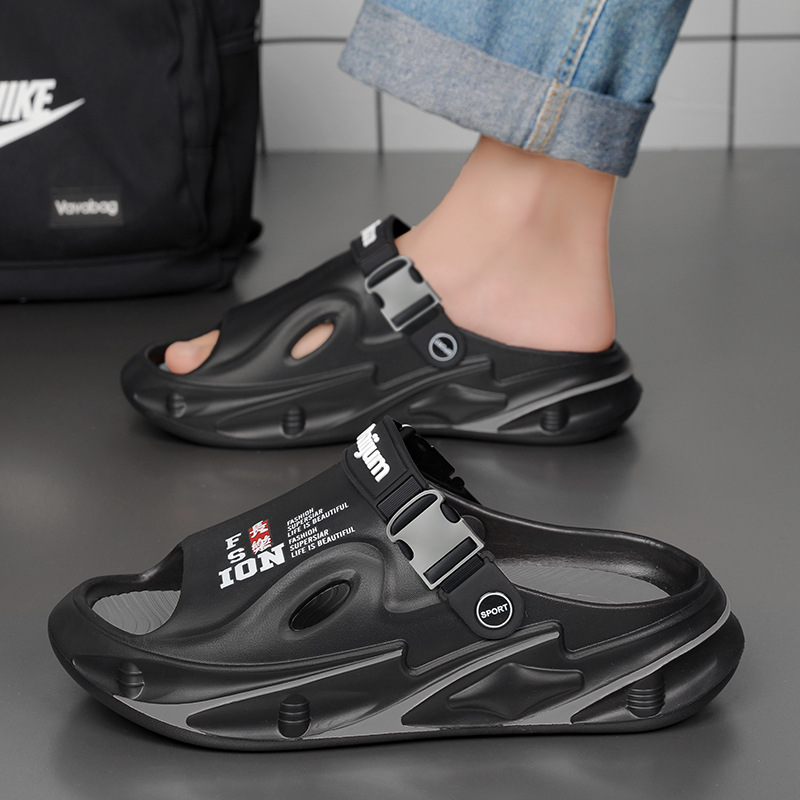 Zapatillas, tendencia de verano para hombres, ropa exterior, moda casual para hombres, pareja deportiva, suela gruesa, pisando mierda, sandalias de playa vietnamitas