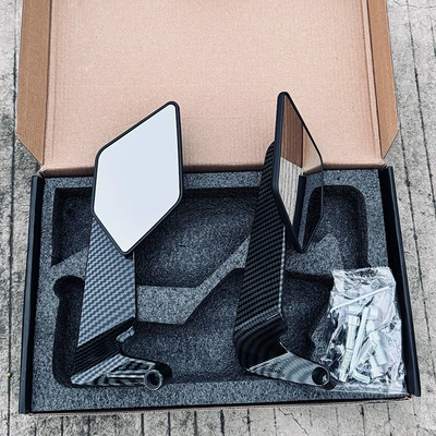 Motorcycle Fixed Wing Modified – Other Electric Vehicle Accessories - new-fixed-wing-carbon-fiber-patternwhite-glass-pair