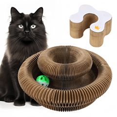 新しい猫スクラッチボード磁気変化可能な段ボールアコーディオン猫スクラッチボードペット用品猫の爪研削耐摩耗性猫のおもちゃ